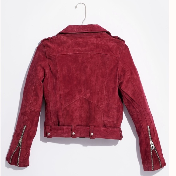 BLANKnyc red suede moto jacket Anthropologie - Picture 2 of 7